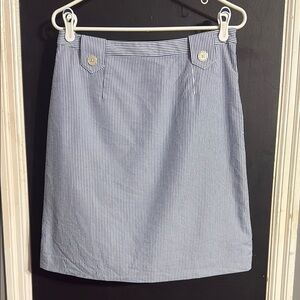 Brooks Brothers Seersucker A-Line Striped Skirt Preppy Summer Sz: 6 Length: 21”